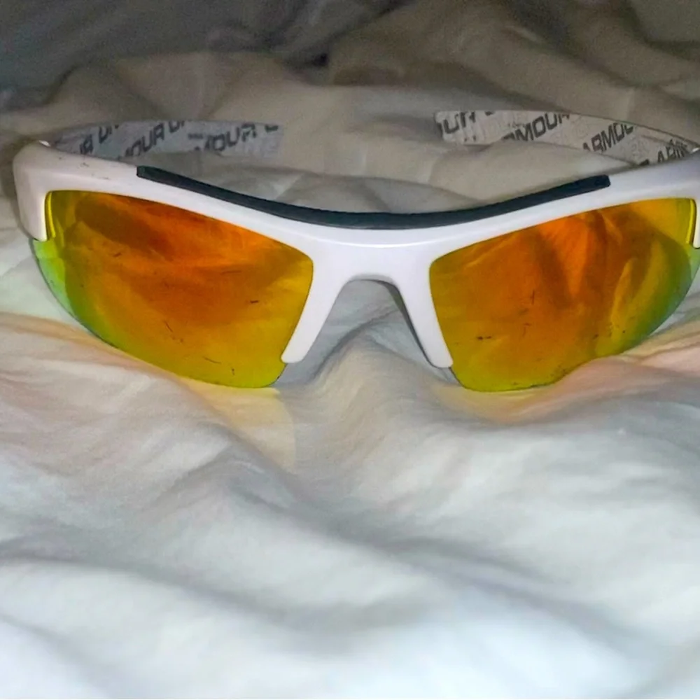 under Armour Youth unisex white viper mirror Glasses game time sun shades